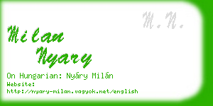 milan nyary business card
